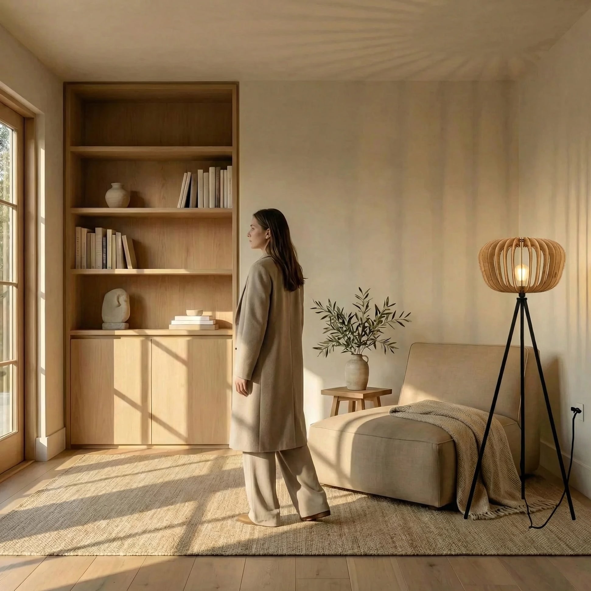 Agathe teinté Chêne | Lampadaire