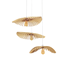 3 luminaires design en bois fond blanc